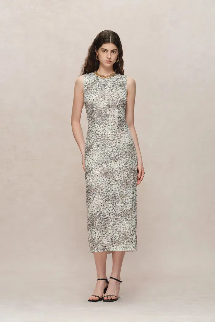 Leopard Handstitched Sequin Midi Dress in Stretch Sequin Mesh sold by Fabrique product image thumbnail 3