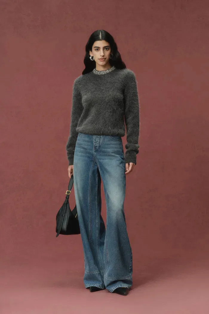 Violet Crystal Embellishment Collar Sweater in Alpaca Blend sold by Fabrique product image thumbnail 3