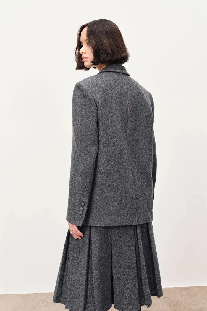 Ava Hand Work Contrast Stitching Blazer in Australian Merino Wool sold by Fabrique product image thumbnail 4