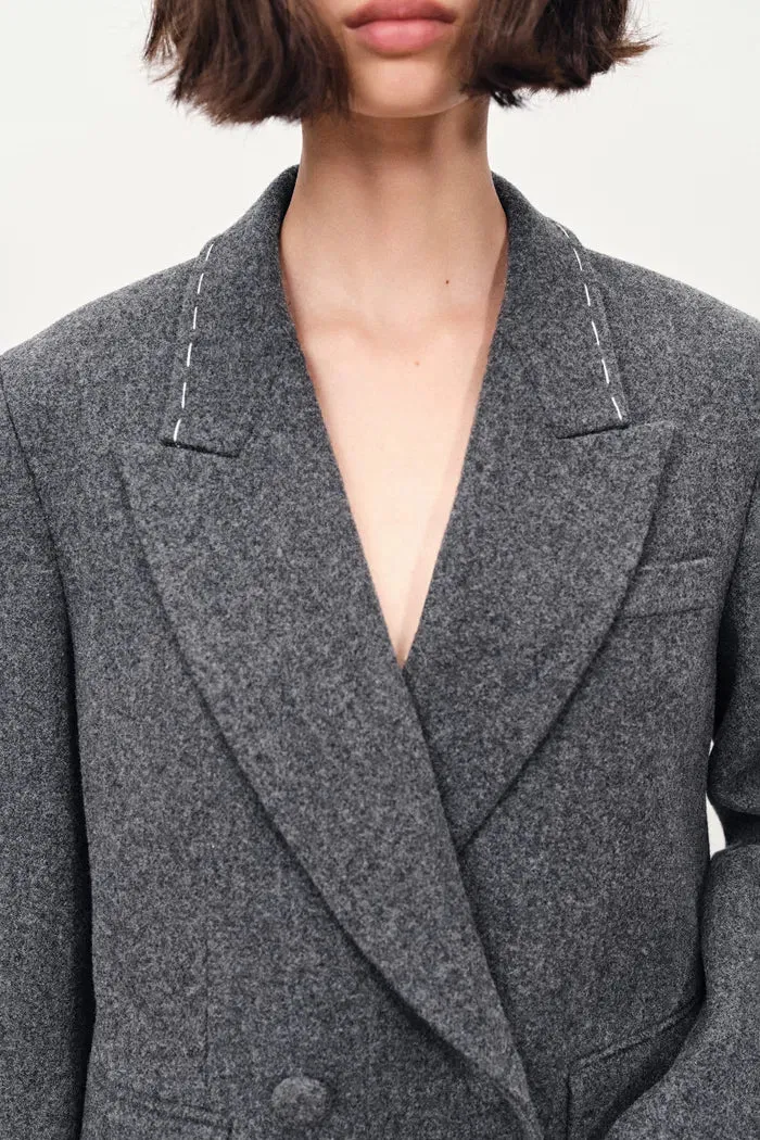 Ava Hand Work Contrast Stitching Blazer in Australian Merino Wool sold by Fabrique product image thumbnail 5
