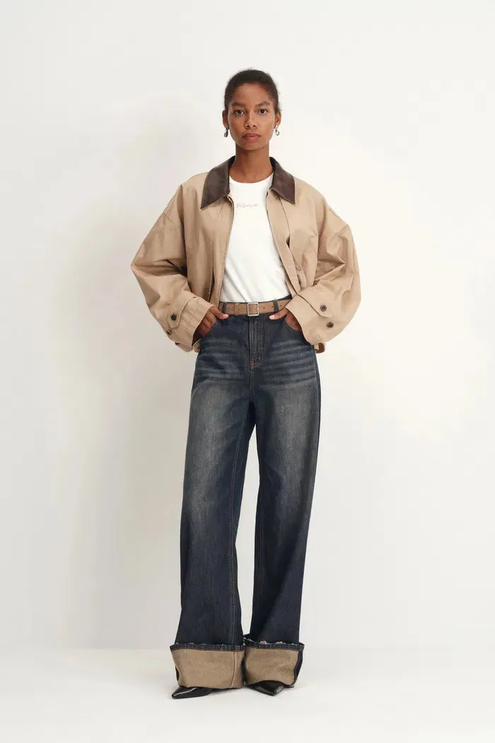 Paz Contrast Folded Cuff Washed Cuffed Jeans sold by Fabrique product image thumbnail 4