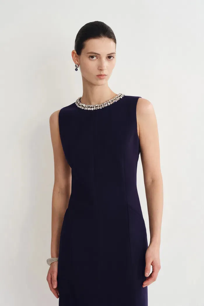 Joanne Jeweled Collar Sleeveless Dress Acetate Blend sold by Fabrique product image thumbnail 5