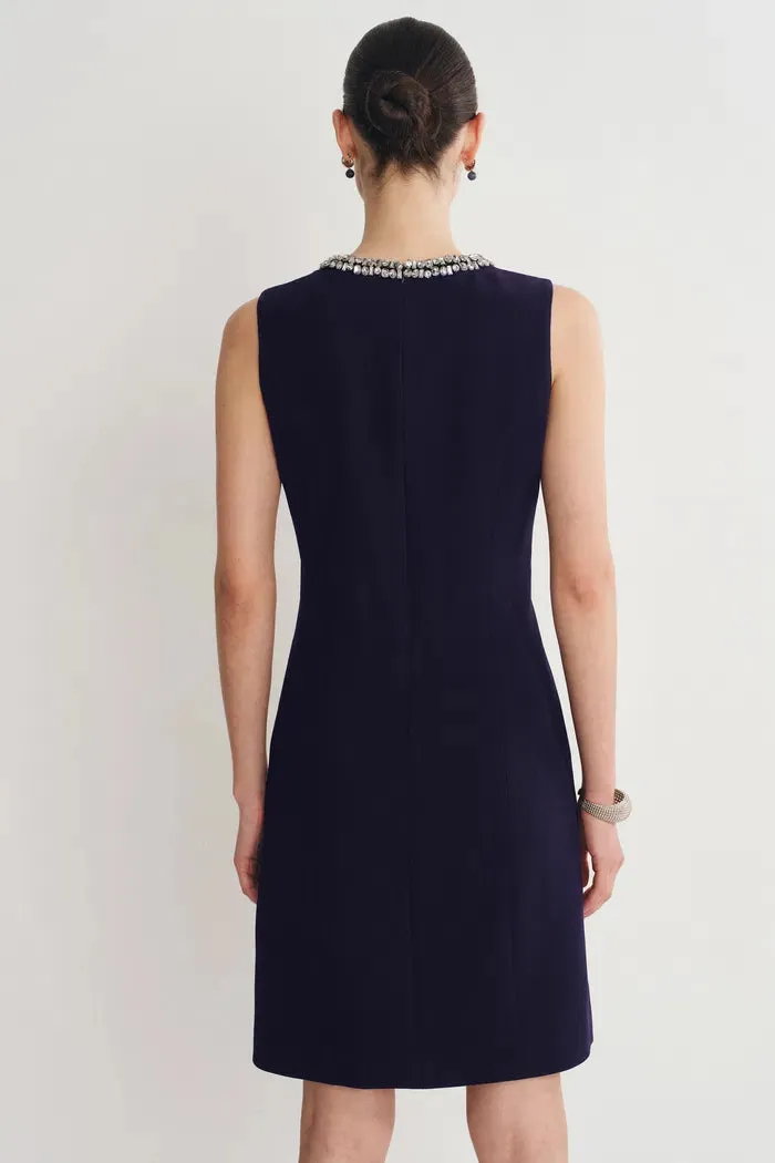 Joanne Jeweled Collar Sleeveless Dress Acetate Blend sold by Fabrique product image thumbnail 2