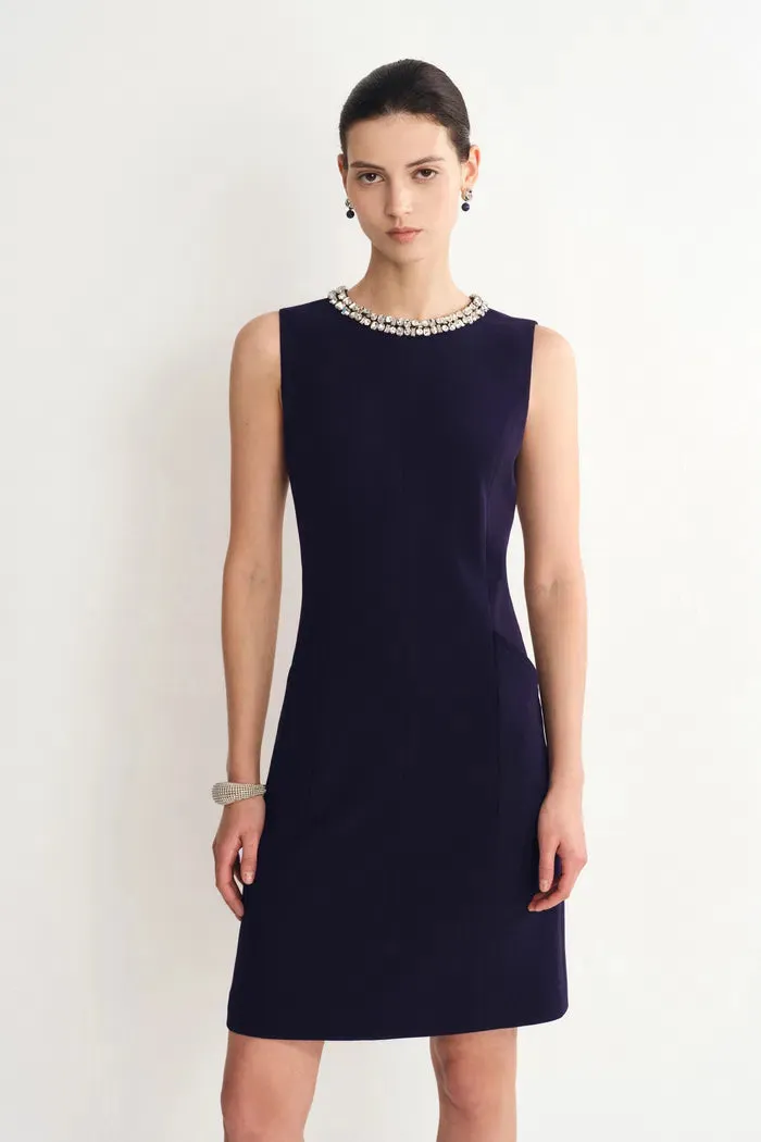 Joanne Jeweled Collar Sleeveless Dress Acetate Blend sold by Fabrique product image thumbnail 4