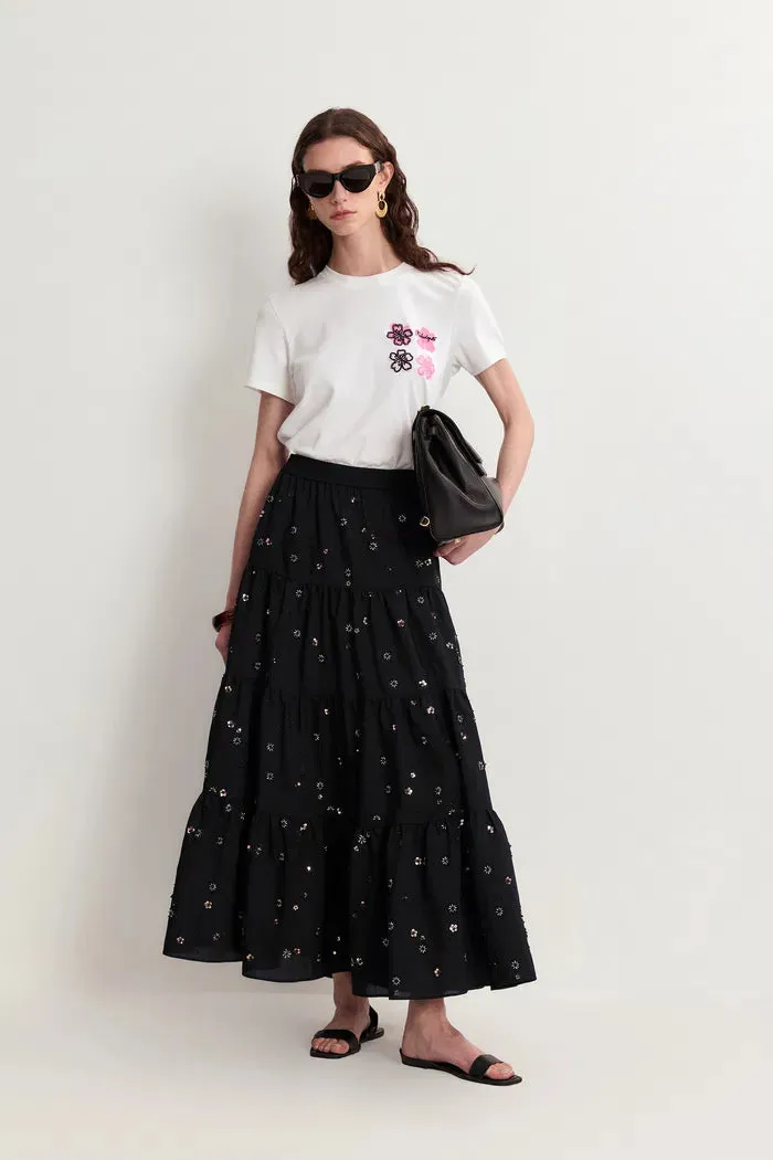 Emily Hand Beaded Sequin Embroidered Maxi Skirt in Beaded Wool Blend sold by Fabrique product image thumbnail 2