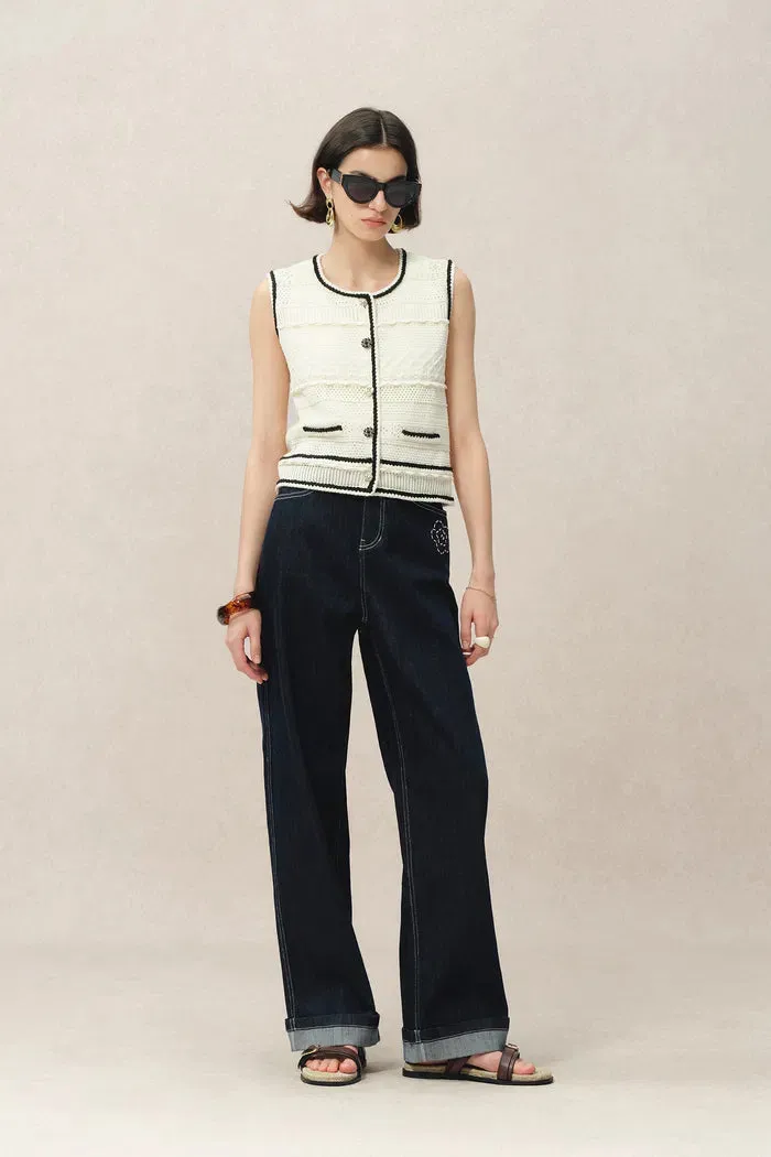 Silvy Sleeveless Vest Top in Cotton Blend Knit sold by Fabrique