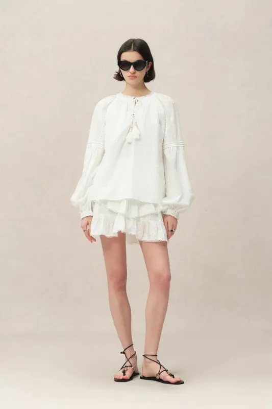 Vicky Puff Sleeve Top in Fine Cotton Voile made by Fabrique