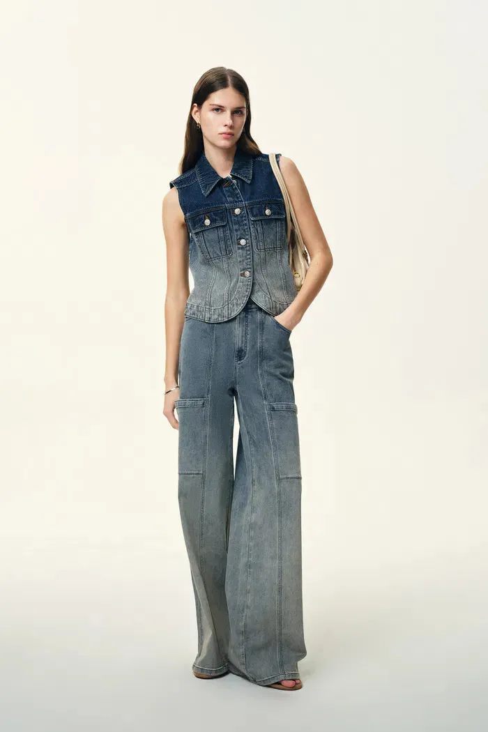 Spice Gradient Mud Dyed Straight Leg Jeans in Stretch Cotton Denim sold by Fabrique product image thumbnail 3