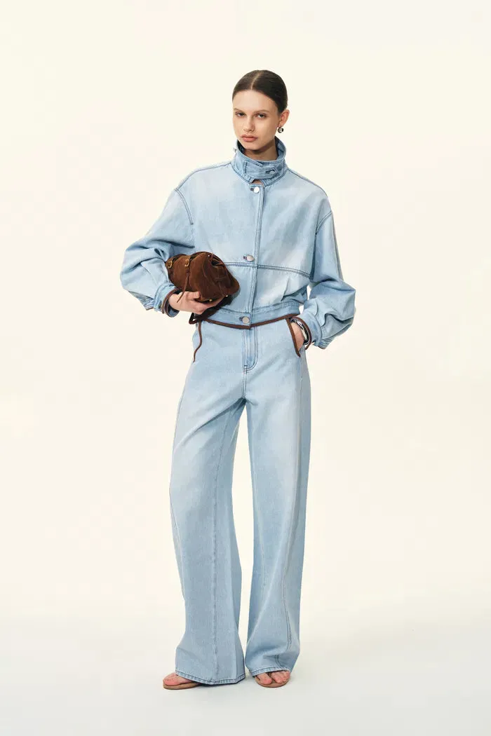 Luna Patchwork Soft Barrel Leg Jeans in Cotton Denim sold by Fabrique product image thumbnail 3
