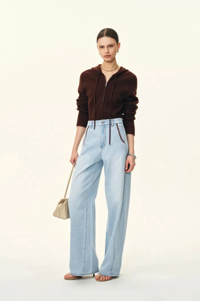Luna Patchwork Soft Barrel Leg Jeans in Cotton Denim sold by Fabrique product image thumbnail 2