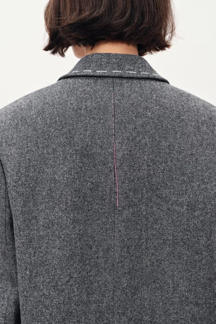 Ava Hand Work Contrast Stitching Blazer and Skirt Matching Sets in Australian Merino Wool sold by Fabrique product image thumbnail 5