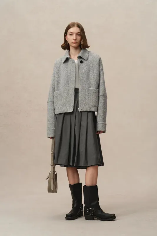 Aurora Cropped Jacket in Merino Wool Knit made by Fabrique