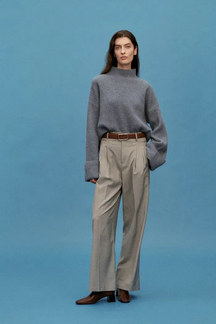 Victoria Mock Neck Sweater in Merino Cashmere Knit sold by Fabrique product image thumbnail 2