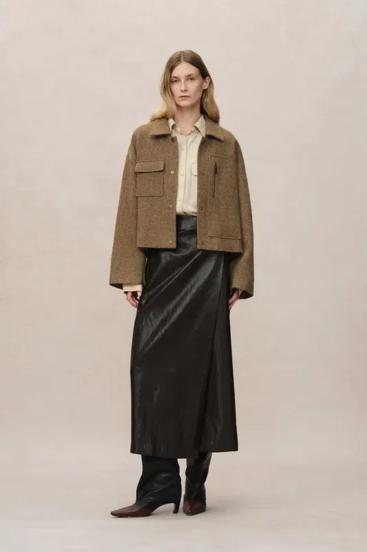 Lily Woolen Short Coat in Midweight Wool Twill made by Fabrique