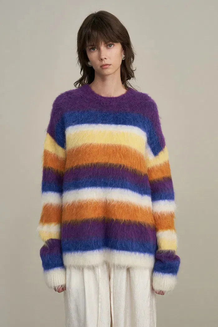 Marie Striped Knit Sweater in Alpaca Mohair Blend Knit sold by Fabrique product image thumbnail 5