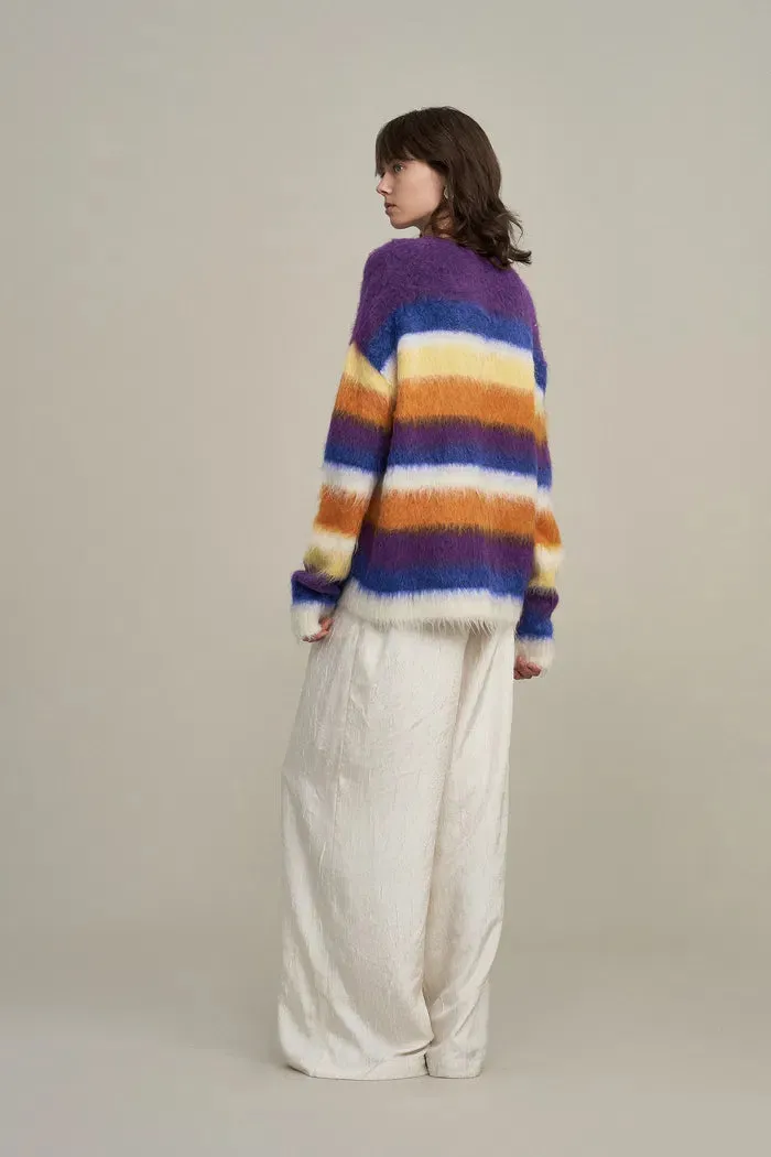 Marie Striped Knit Sweater in Alpaca Mohair Blend Knit sold by Fabrique product image thumbnail 3