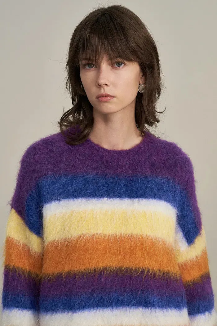 Marie Striped Knit Sweater in Alpaca Mohair Blend Knit sold by Fabrique product image thumbnail 4
