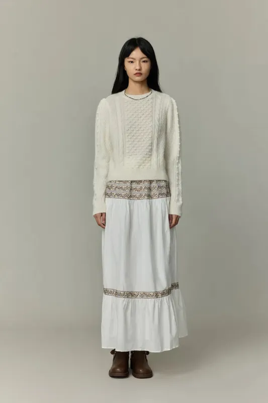 Eliza Cable Sweater in Mohair Knit made by Fabrique