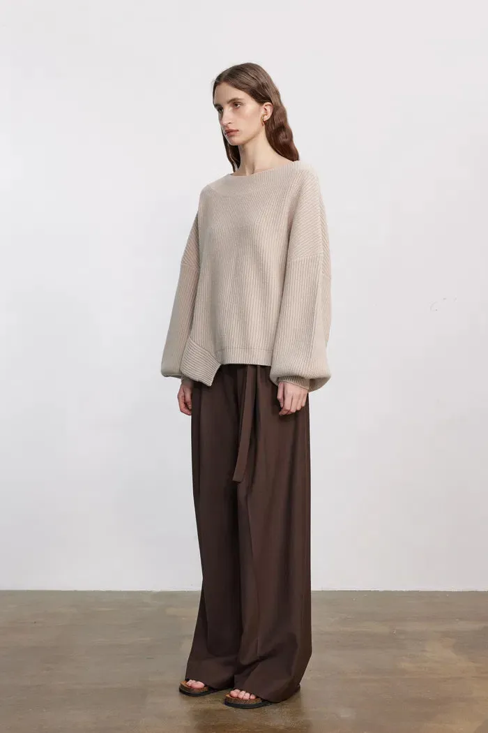 Sonia Asymmetrical Hem Sweater in Merino Wool Knit sold by Fabrique product image thumbnail 4