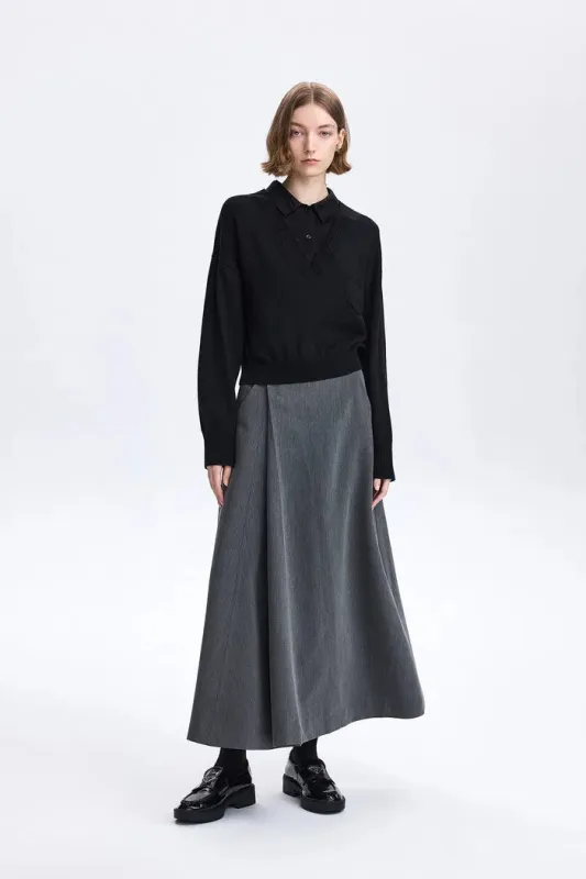 Freya Layered Top in Cotton-Wool Knit made by Fabrique