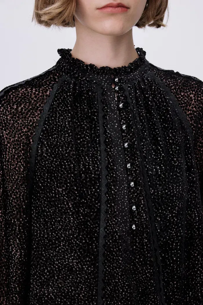 Dakota Lace Cut-Out Dress in Velvet Devoré sold by Fabrique product image thumbnail 2