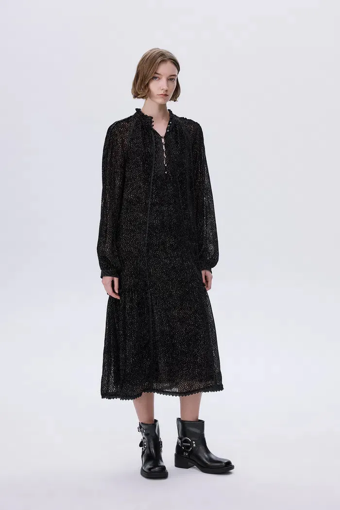 Dakota Lace Cut-Out Dress in Velvet Devoré sold by Fabrique product image thumbnail 3