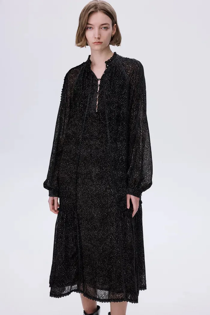 Dakota Lace Cut-Out Dress in Velvet Devoré sold by Fabrique product image thumbnail 4