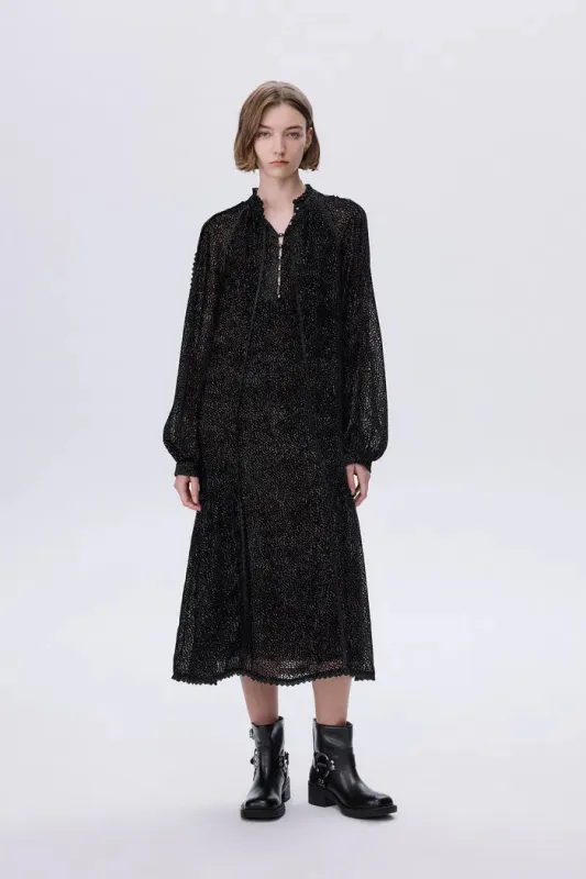 Dakota Lace Cut-Out Dress in Velvet Devoré made by Fabrique