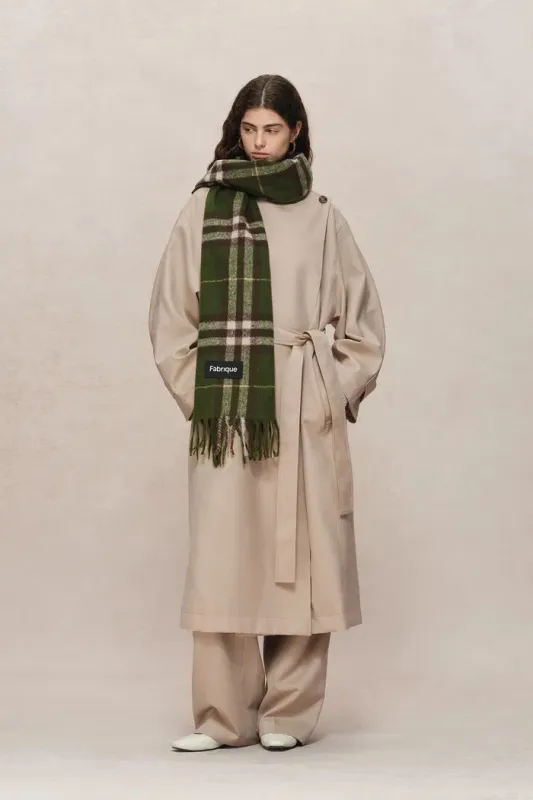Hilda Single Button Collarless Trench in Wool Fine Twill made by Fabrique