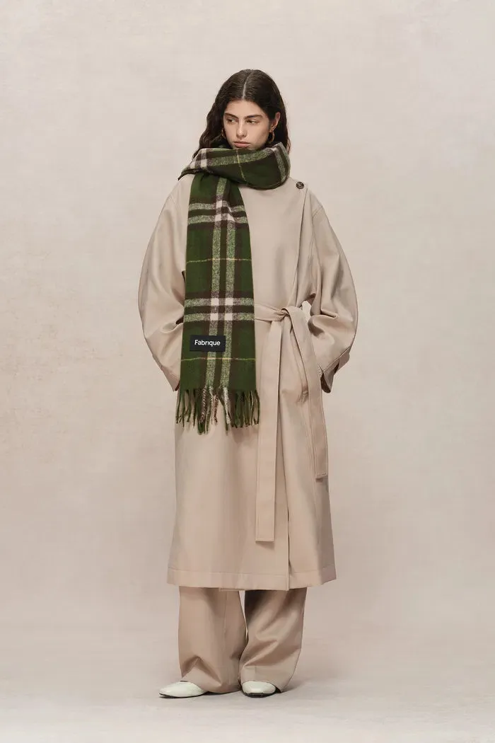 Hilda Single Button Collarless Trench in Wool Fine Twill sold by Fabrique