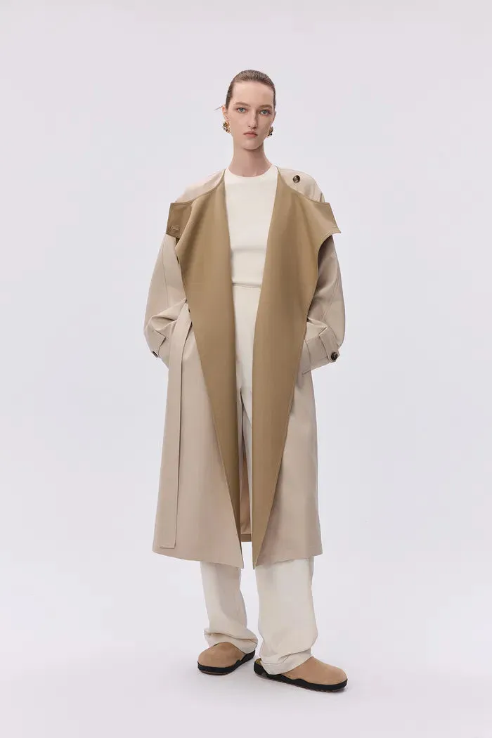 Hilda Single Button Collarless Trench in Wool Fine Twill sold by Fabrique product image thumbnail 2