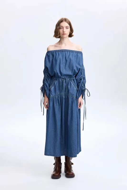 Diane Drawstring Dress in Tencel Denim made by Fabrique