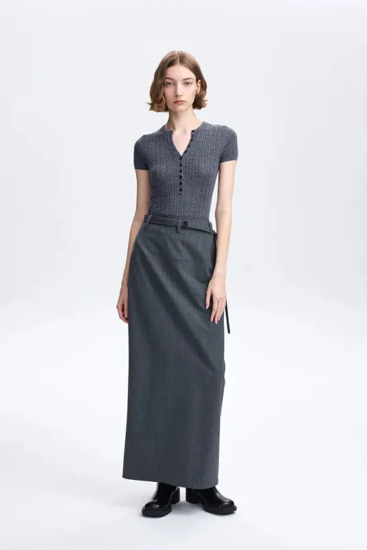 Lauren Cable Top in Merino Wool Knit made by Fabrique