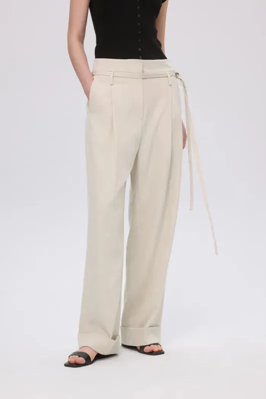 Suma High Waisted Straight Leg Pants in Tencel Lyocell Blend made by Fabrique