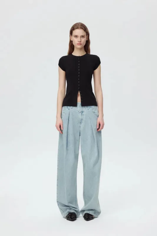 Row Slim Fitt Top in Rayon Blend Knit made by Fabrique