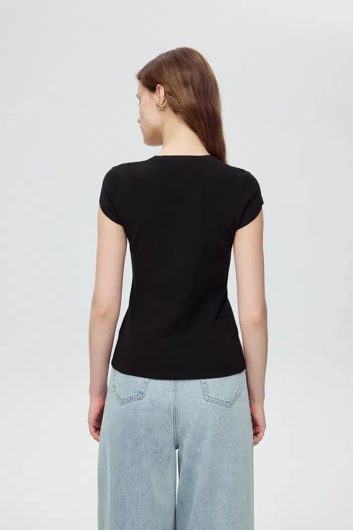 Row Slim Fitt Top in Rayon Blend Knit sold by Fabrique product image thumbnail 5