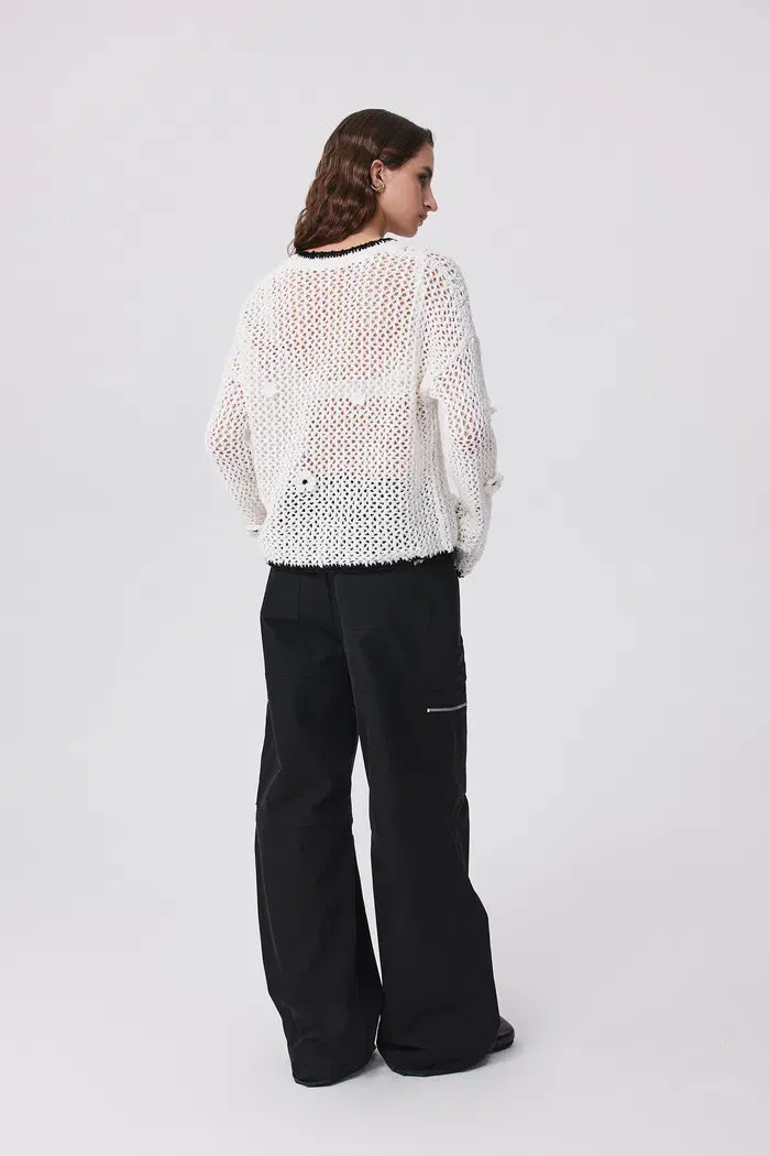 Susanne Crochet Hollow-Out Pullover in Cotton sold by Fabrique product image thumbnail 4