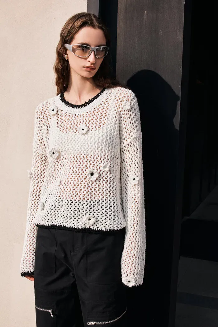 Susanne Crochet Hollow-Out Pullover in Cotton sold by Fabrique product image thumbnail 2