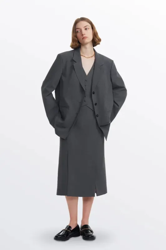 Cosmo Contrast Lined Blazer in Wool Blend made by Fabrique
