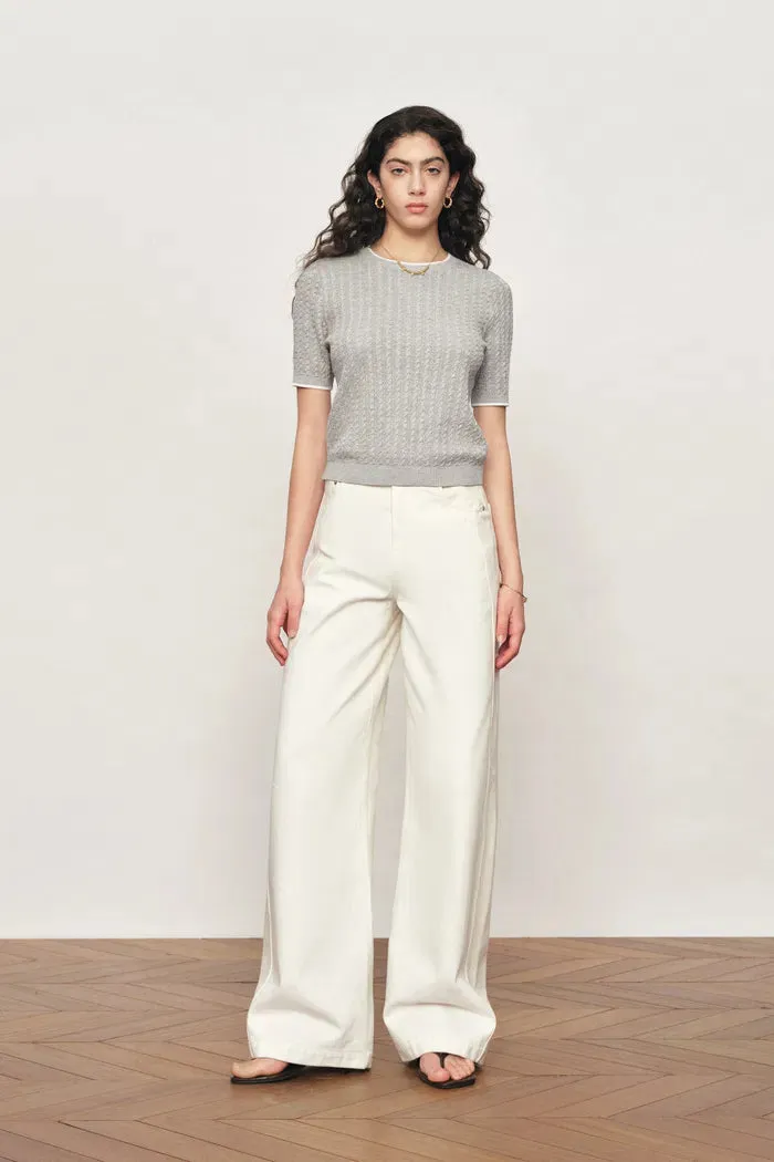 Clara Short Sleeve Top in Cotton Cable Knit sold by Fabrique product image thumbnail 2