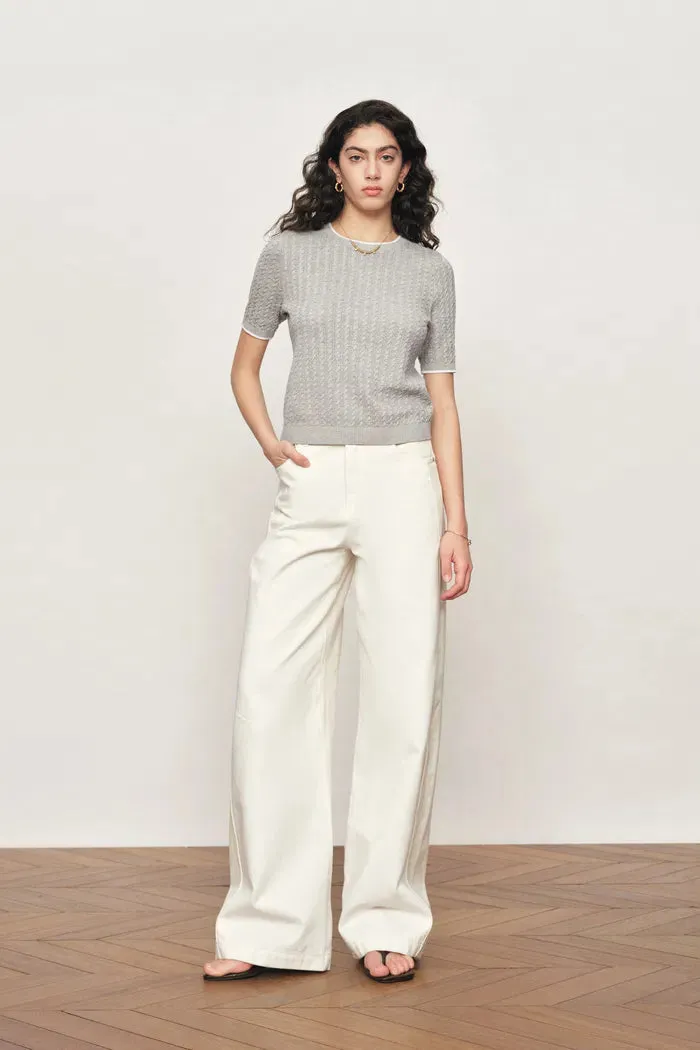 Clara Short Sleeve Top in Cotton Cable Knit sold by Fabrique product image thumbnail 3