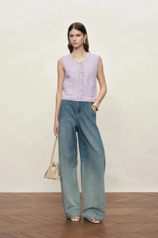 Jinelle Textured Sleeveless Vest Top in Cotton Knit made by Fabrique