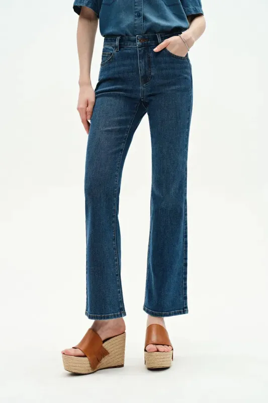 Nora Cropped Flare Jeans in Stretch Denim made by Fabrique