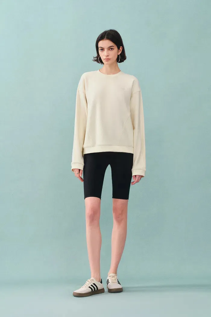 Lotus Beige Crewneck Sweatshirt in Cotton sold by Fabrique