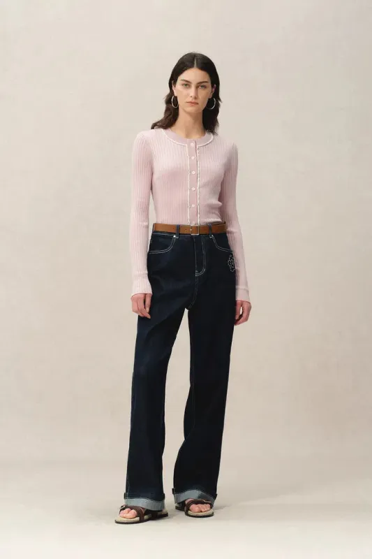 Niki Pink Cardigan in Lyocell Blend Knit made by Fabrique