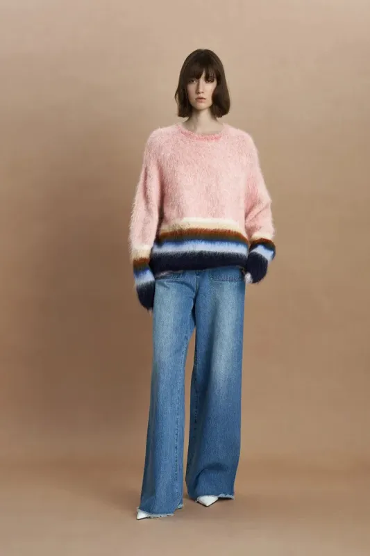 Ava Rainbow Striped Knit Sweater sold by Fabrique