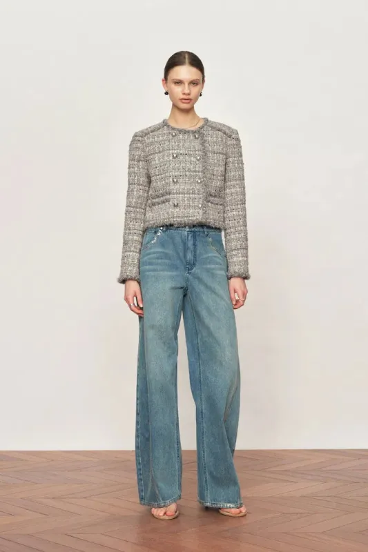 Pensée Double-Breasted Jacket in Lurex Tweed made by Fabrique