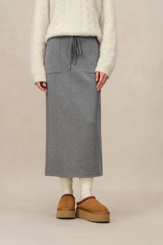 Nicole Sweatpants Skirt in Brushed Cotton Knit made by Fabrique