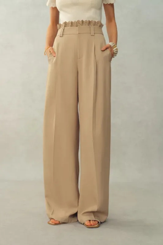 Clemence Lace Waist Pants in Premium Acetate made by Fabrique