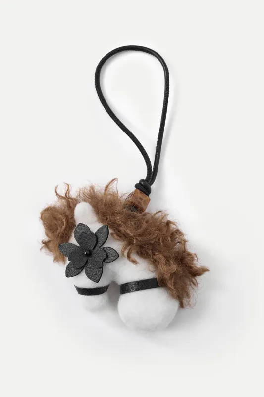 Sita Pony Bag Charm in Wool Felt and Leather sold by Fabrique